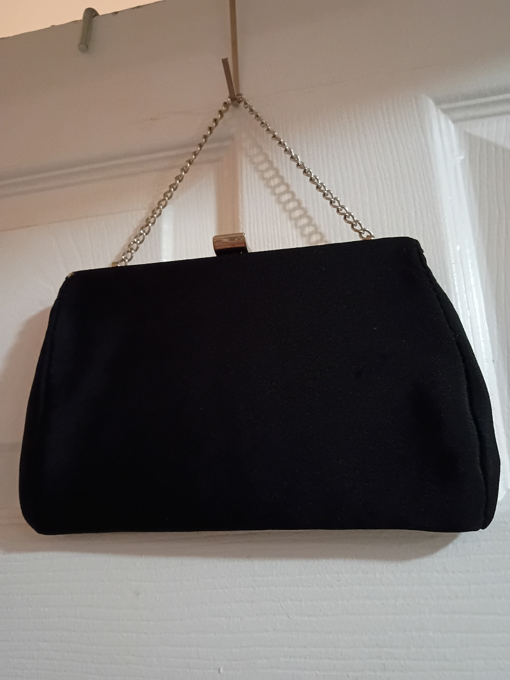 Zara Terez Black Satin Evening Clutch with Chain Strap